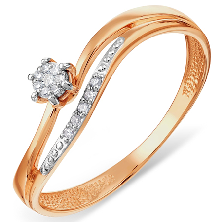 Кольцо, золото, бриллиант, Т131017893